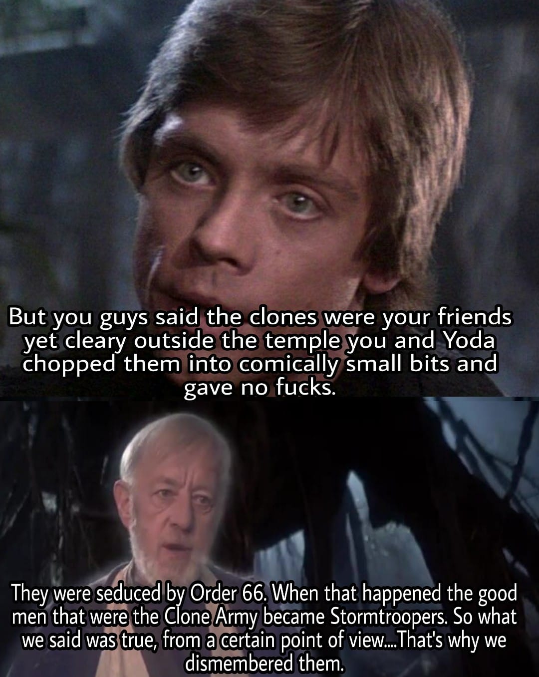 The meme is a humorous comparison between the Star Wars character Luke Skywalker and the infamous internet troll, 4chan's "wee guy". The text on the image reads: "In a galaxy far, far away... Luke Skywalker was actually the 'wee guy' on 4chan's Star Wars board... I mean, it's a long story..."